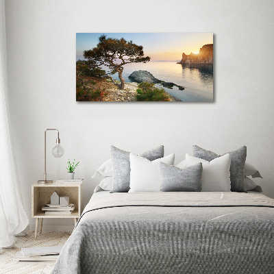 Canvas wall art Tree by the sea