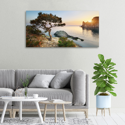 Canvas wall art Tree by the sea