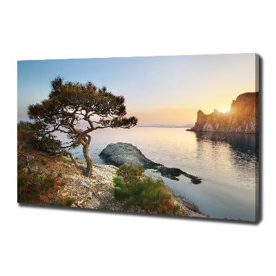 Canvas wall art Tree by the sea