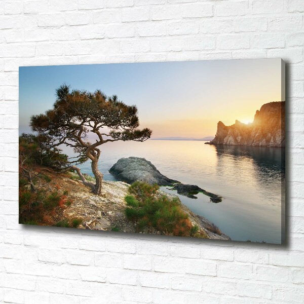 Canvas wall art Tree by the sea