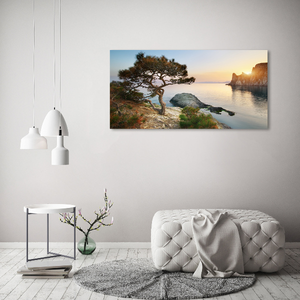 Canvas wall art Tree by the sea