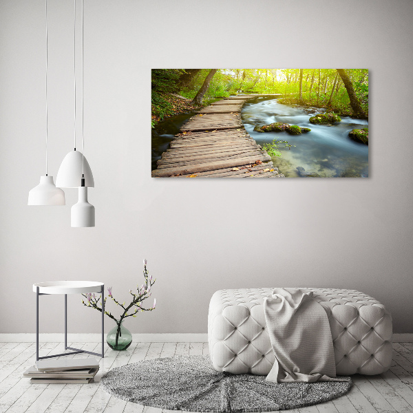 Canvas wall art Path over the river