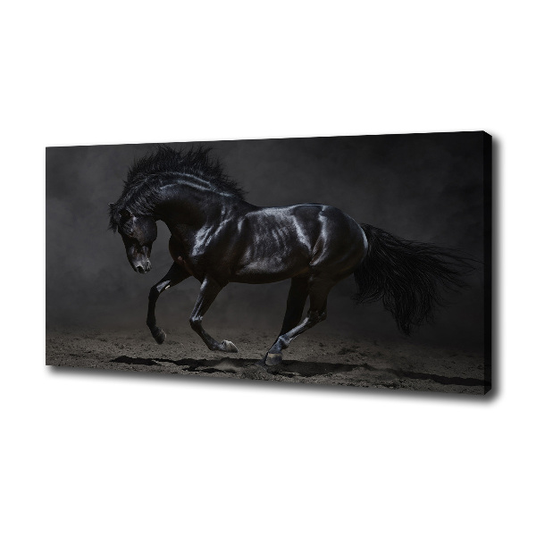 Wall art canvas large Black Horse