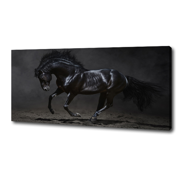 Wall art canvas large Black Horse