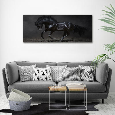 Wall art canvas large Black Horse