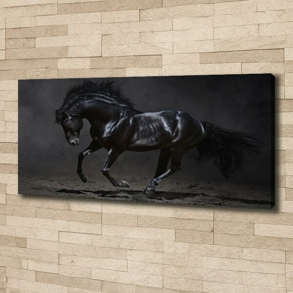 Wall art canvas large Black Horse