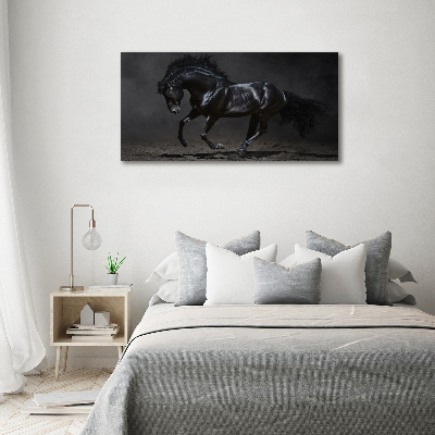 Wall art canvas large Black Horse