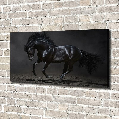 Wall art canvas large Black Horse