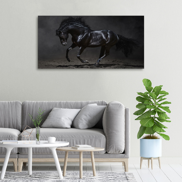 Wall art canvas large Black Horse