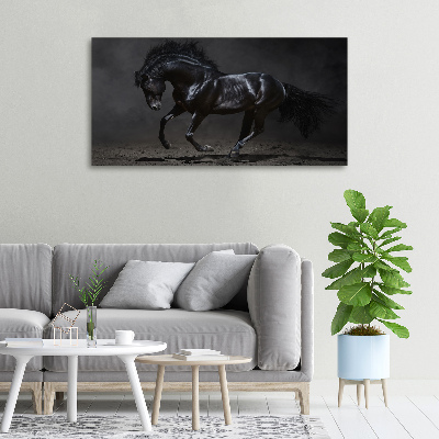 Wall art canvas large Black Horse