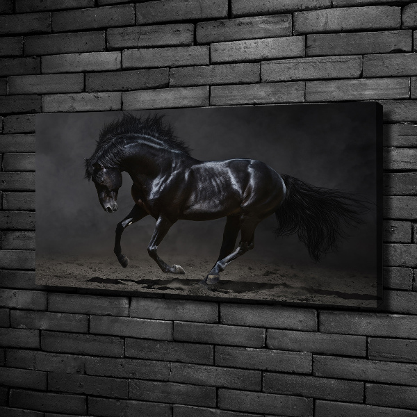 Wall art canvas large Black Horse