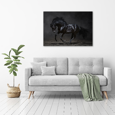 Wall art canvas large Black Horse