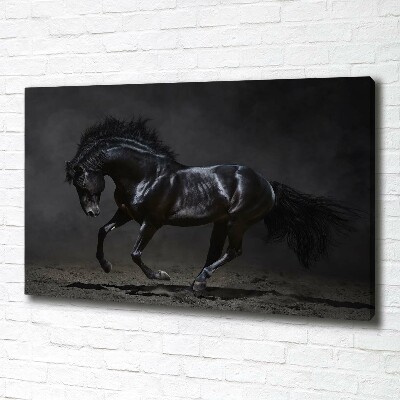 Wall art canvas large Black Horse