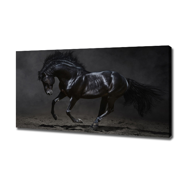 Wall art canvas large Black Horse