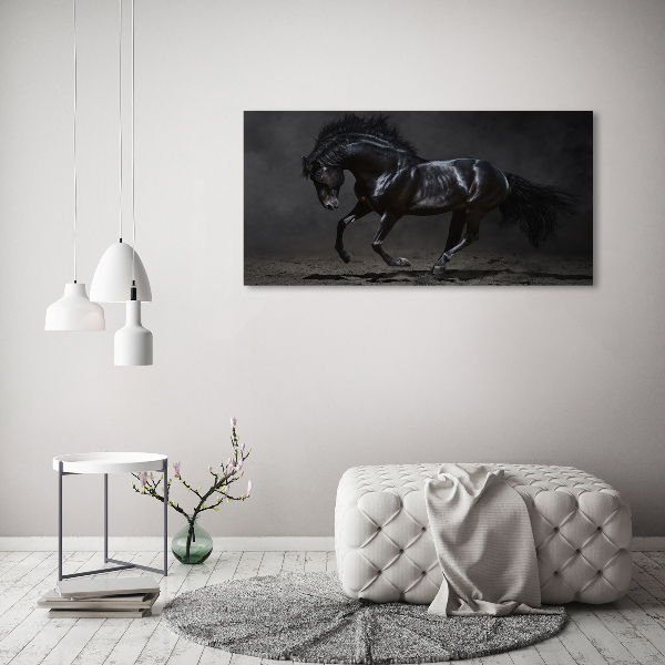 Wall art canvas large Black Horse