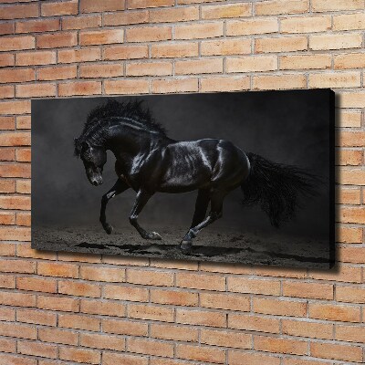 Wall art canvas large Black Horse