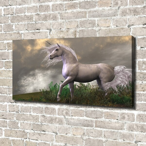 Canvas wall art Gray unicorn