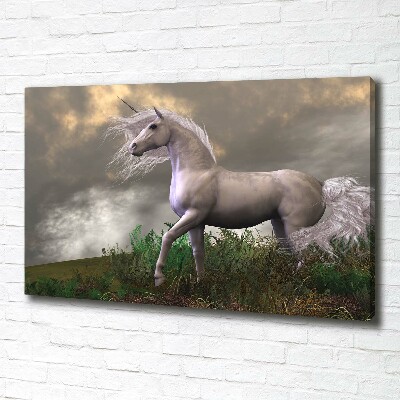 Canvas wall art Gray unicorn