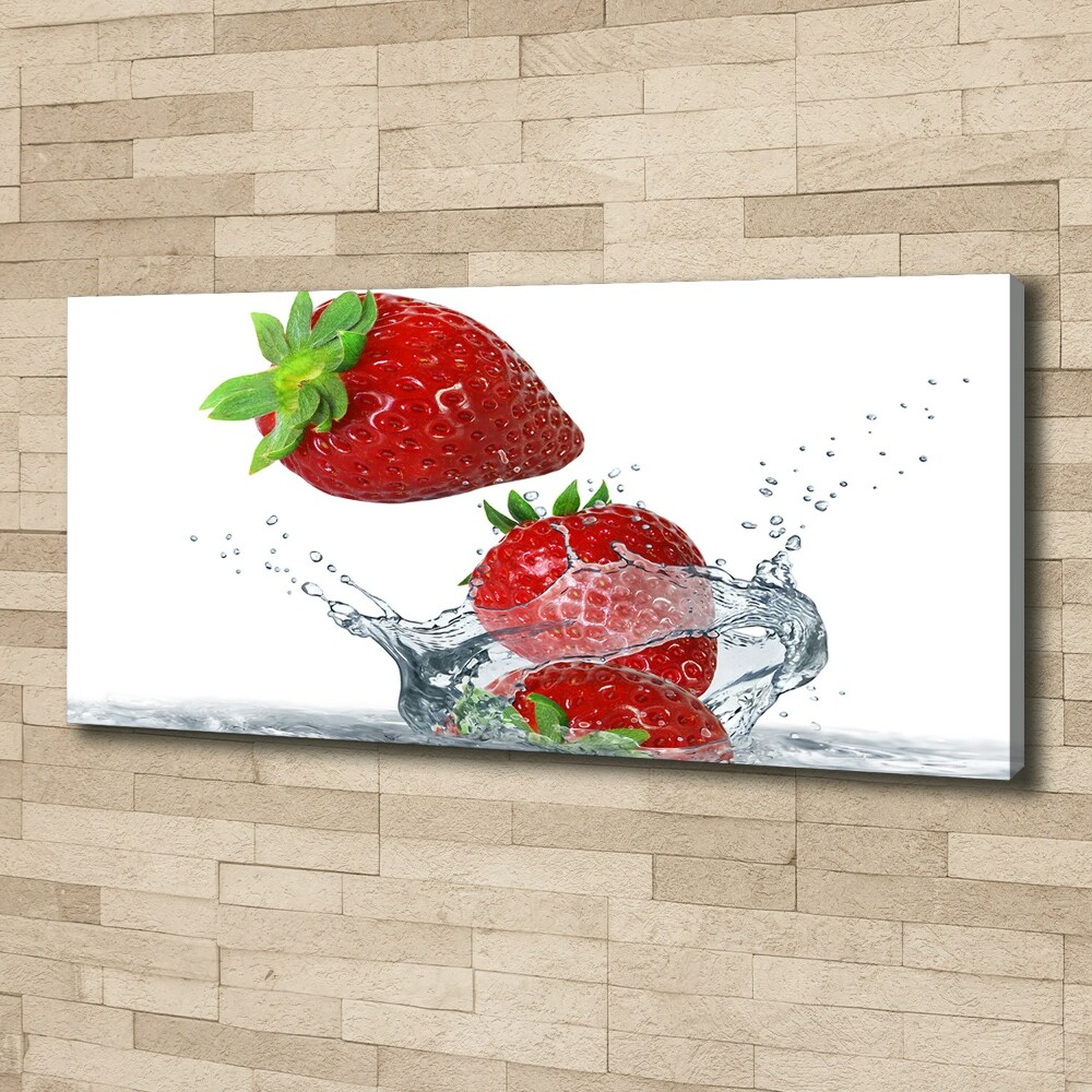 Canvas wall art Strawberries and water