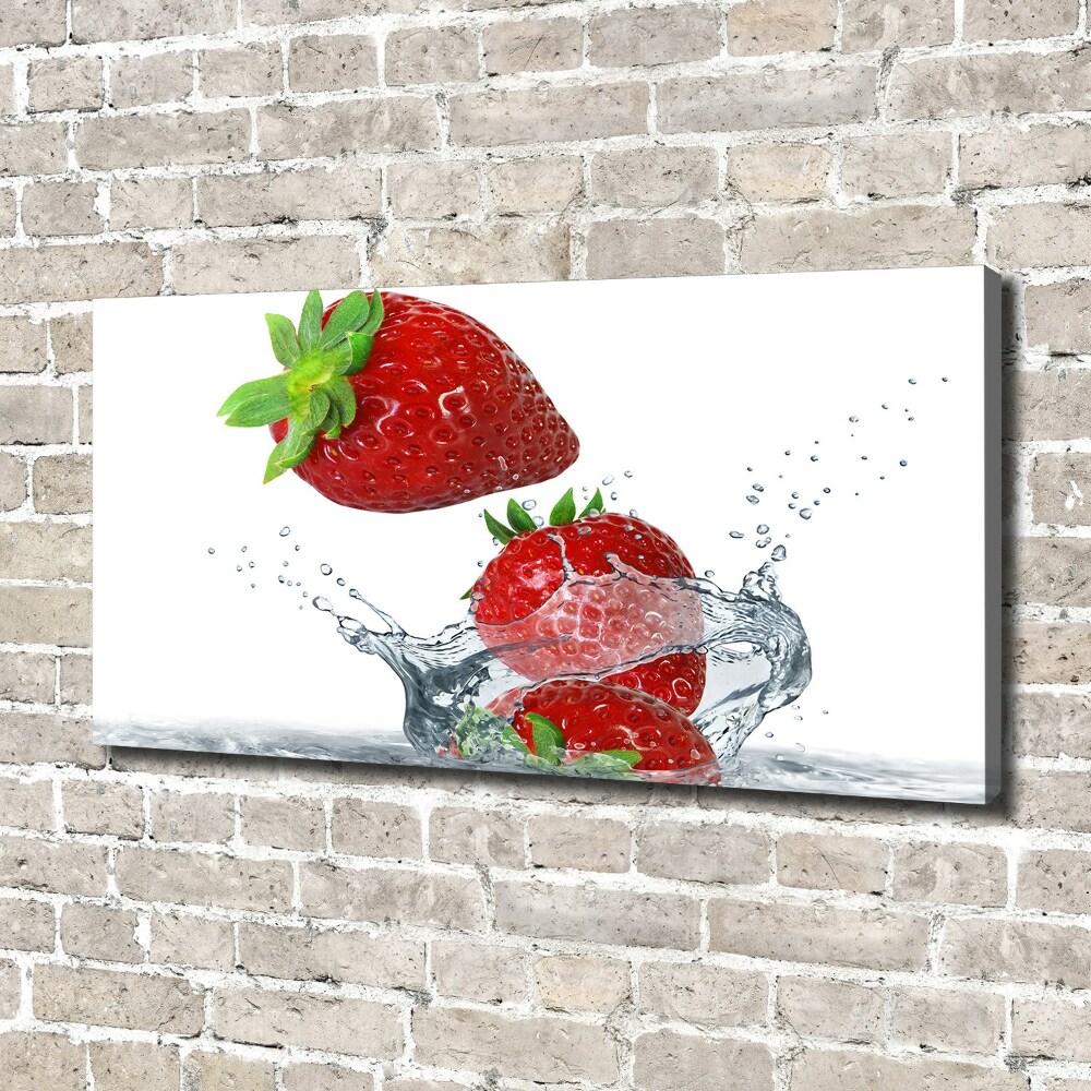 Canvas wall art Strawberries and water