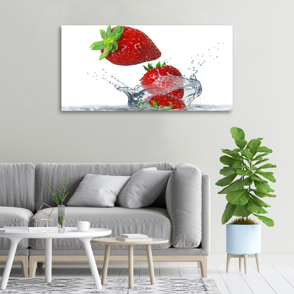 Canvas wall art Strawberries and water