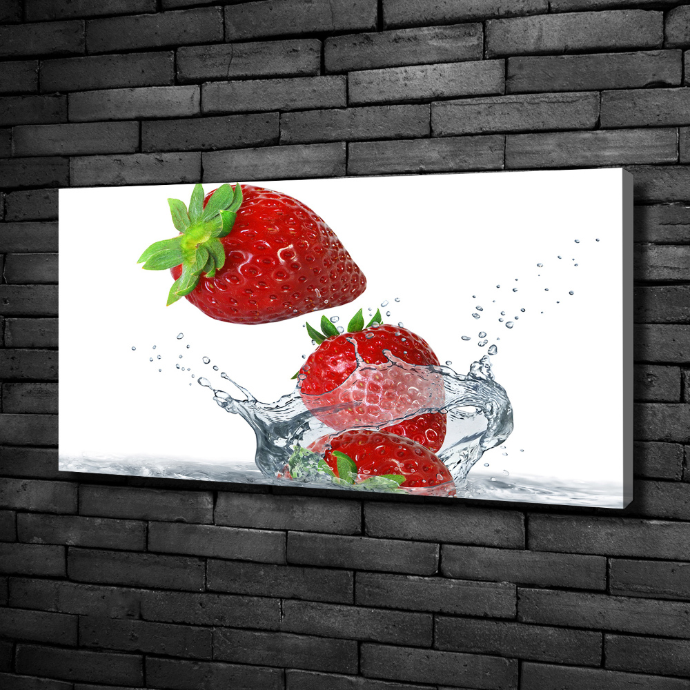 Canvas wall art Strawberries and water