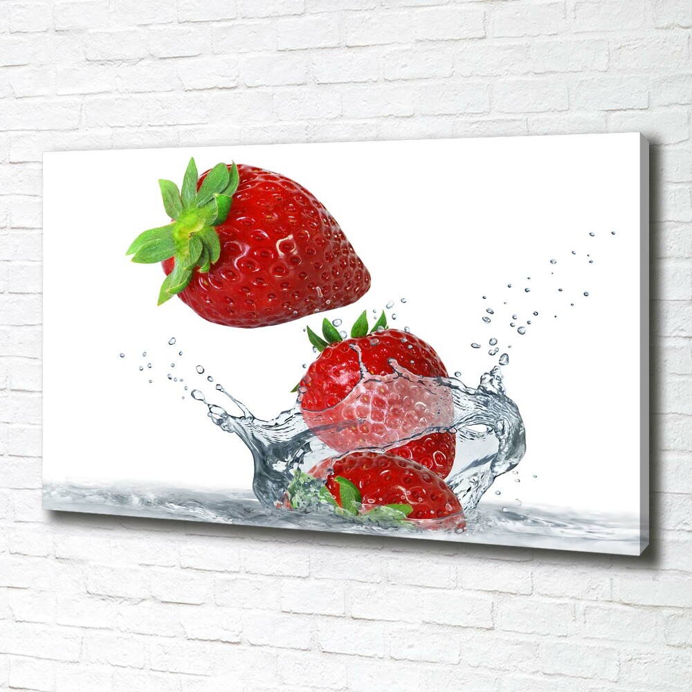 Canvas wall art Strawberries and water