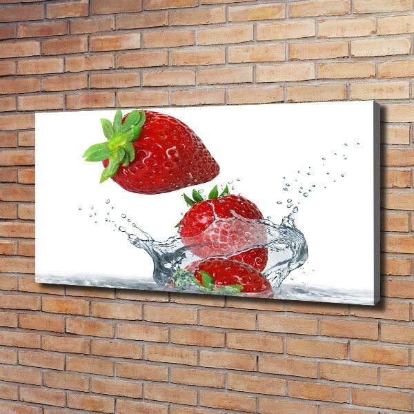 Canvas wall art Strawberries and water