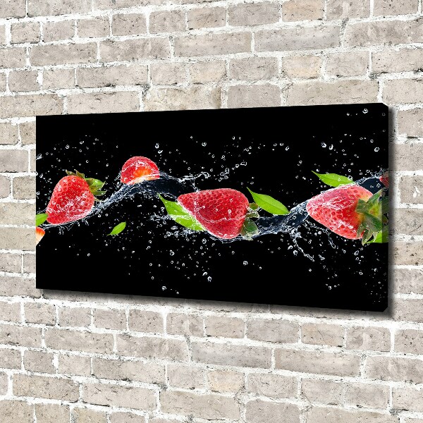 Canvas wall art Strawberries and water