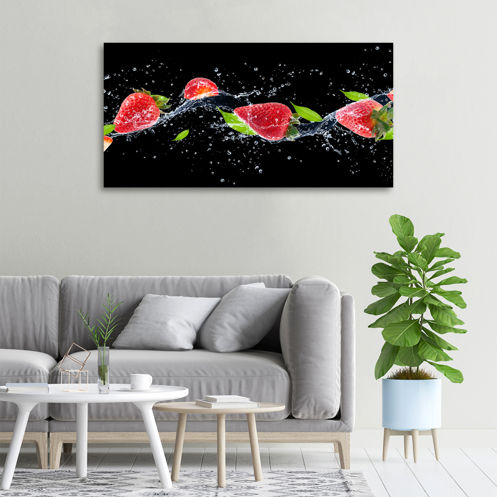 Canvas wall art Strawberries and water