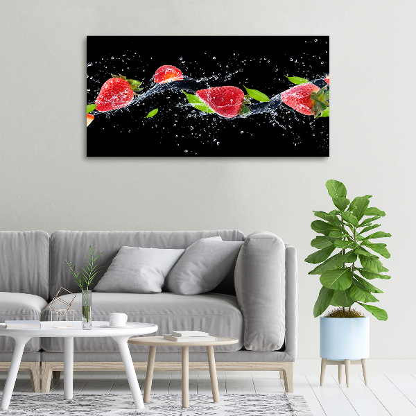 Canvas wall art Strawberries and water