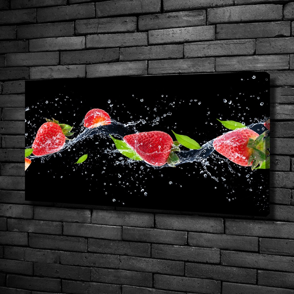 Canvas wall art Strawberries and water