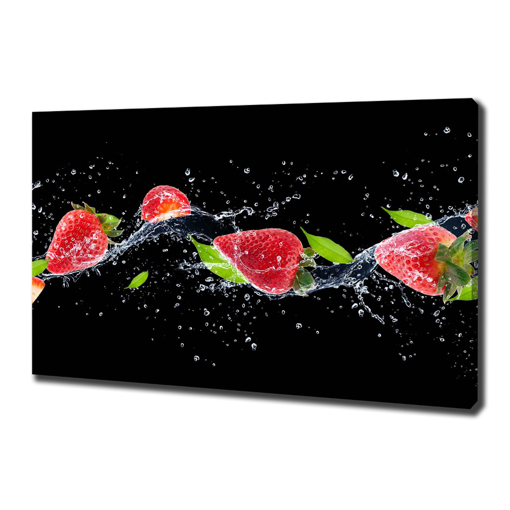 Canvas wall art Strawberries and water