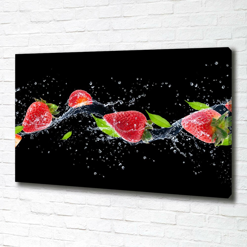 Canvas wall art Strawberries and water