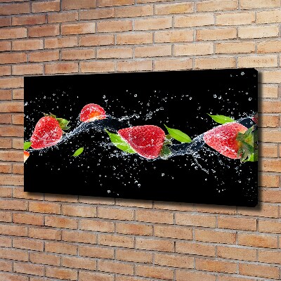 Canvas wall art Strawberries and water