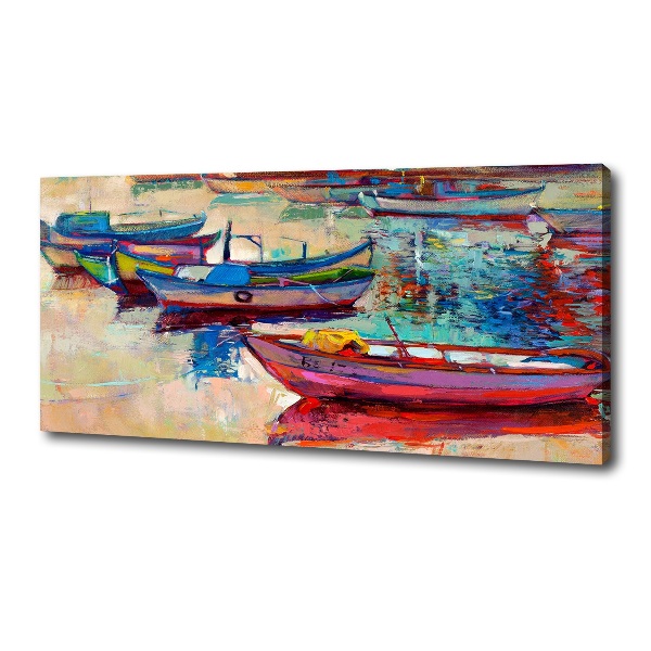 Canvas wall art Colorful boats