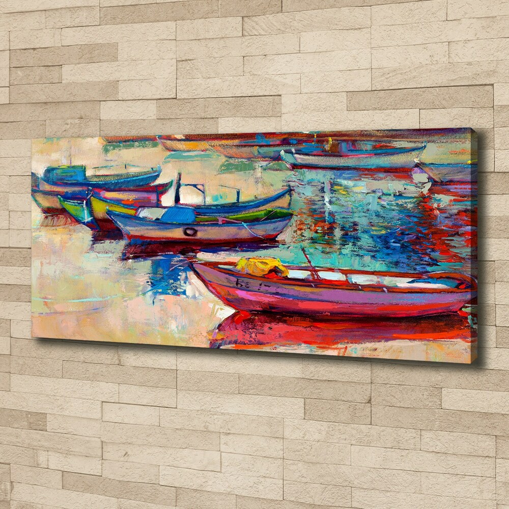 Canvas wall art Colorful boats