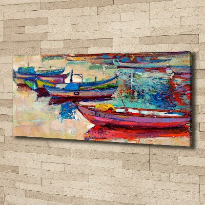 Canvas wall art Colorful boats