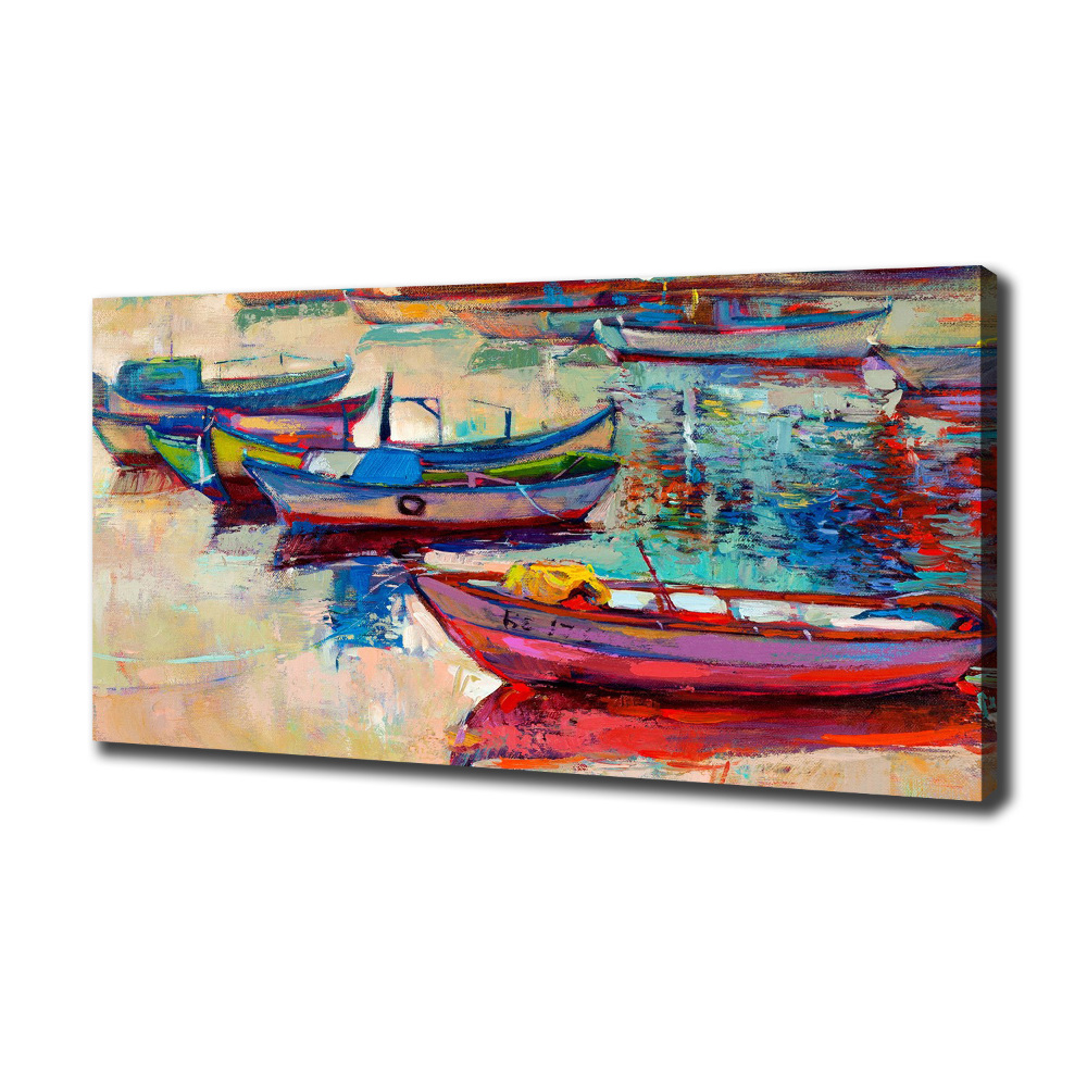 Canvas wall art Colorful boats