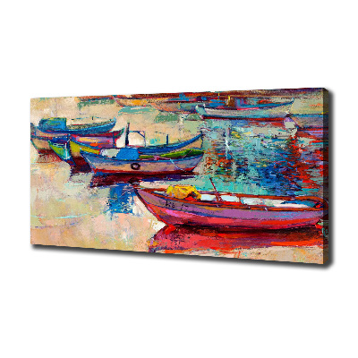 Canvas wall art Colorful boats