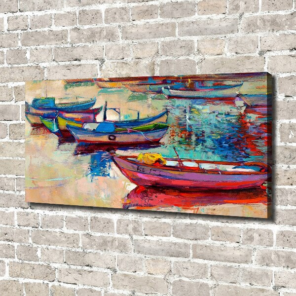 Canvas wall art Colorful boats