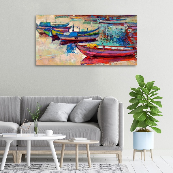 Canvas wall art Colorful boats