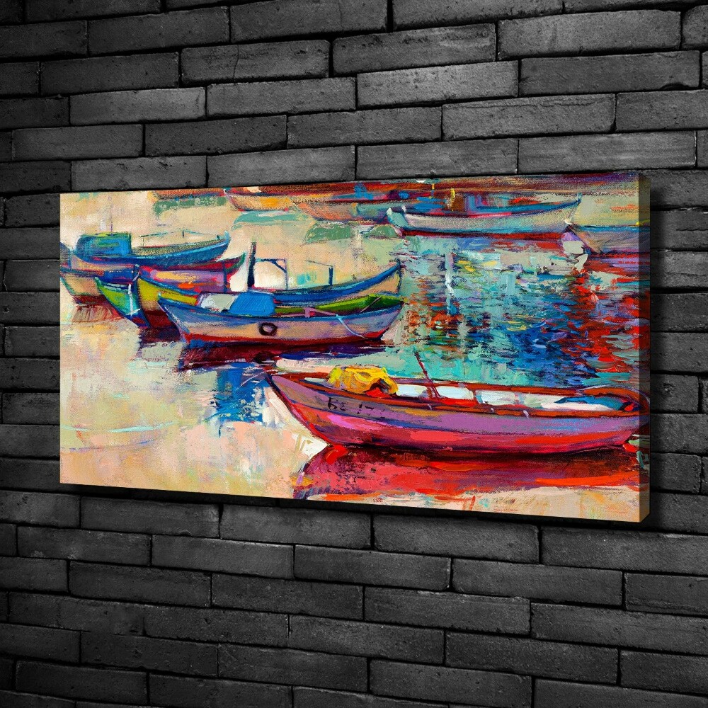 Canvas wall art Colorful boats