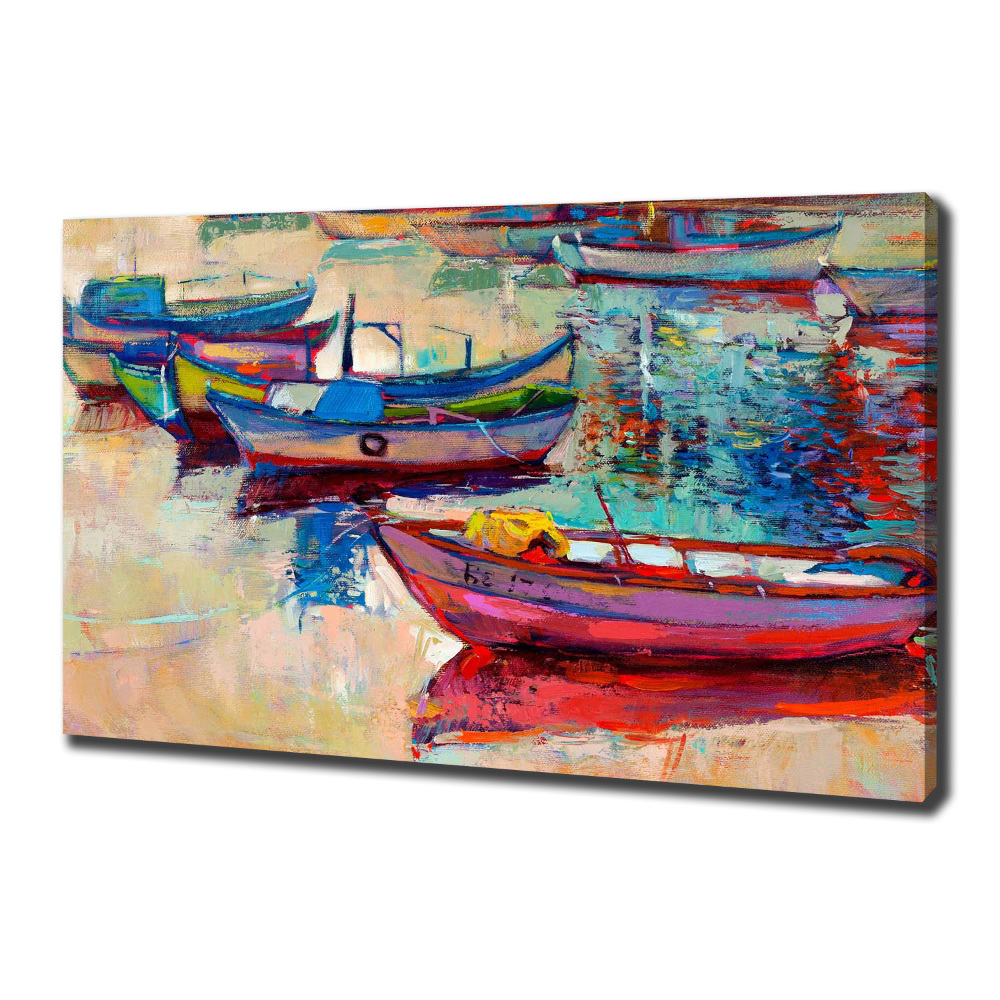 Canvas wall art Colorful boats