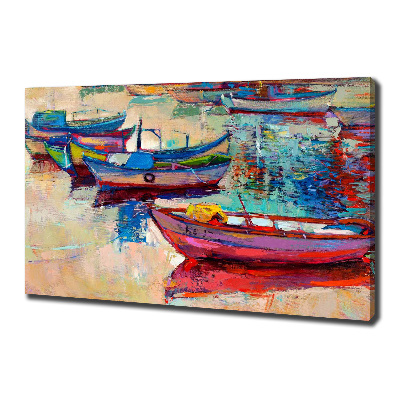 Canvas wall art Colorful boats