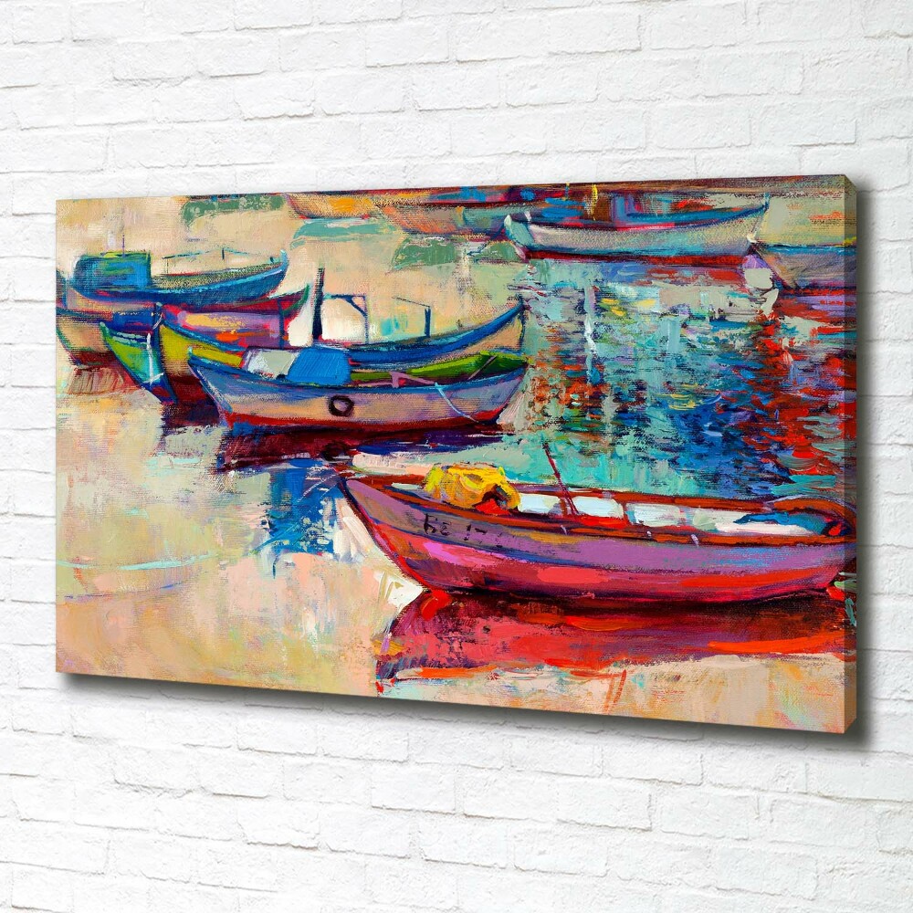 Canvas wall art Colorful boats