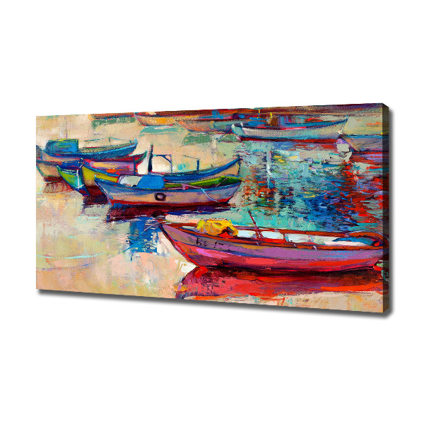 Canvas wall art Colorful boats