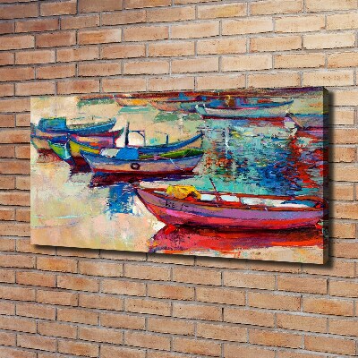 Canvas wall art Colorful boats