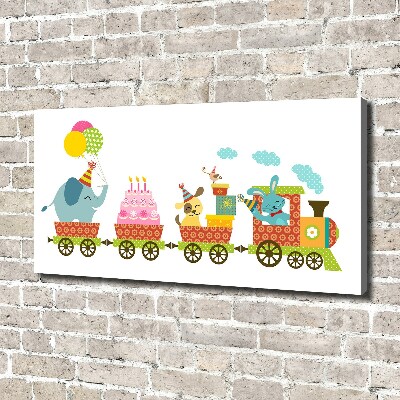 Canvas wall art Cheerful train