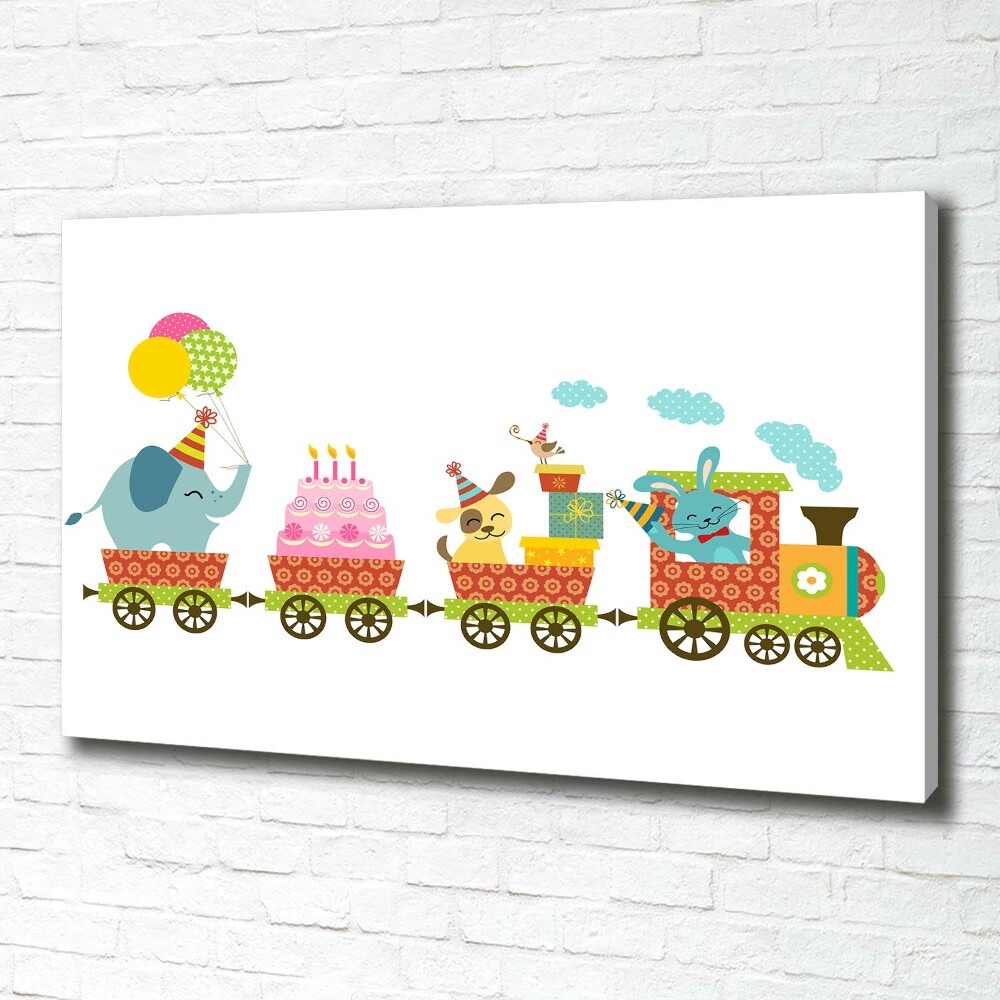 Canvas wall art Cheerful train